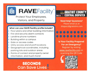 RAVE Facility registration graphic qr code